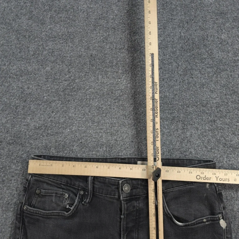 AllSaints Jeans Mens 32x33 Black Rex Skinny Slim Stretch Denim Distressed